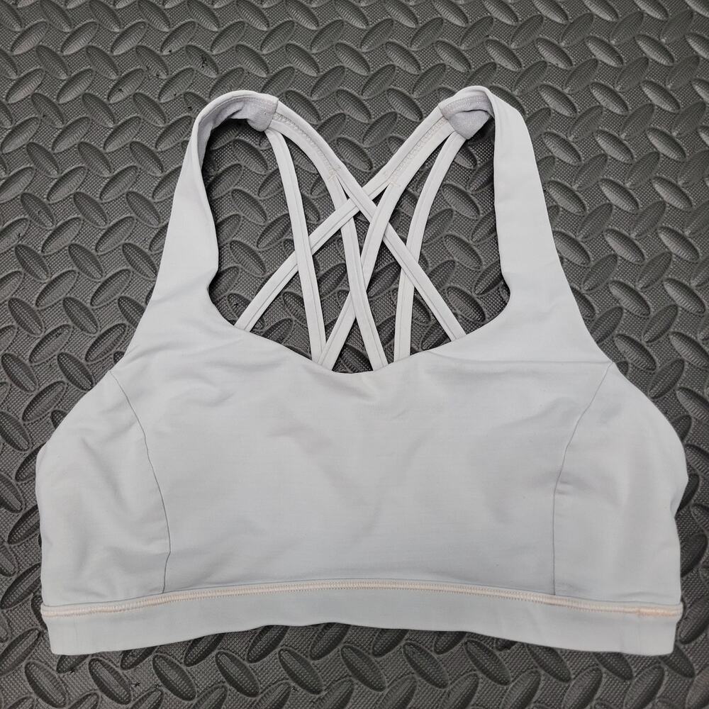 Lululemon Sports Bra Size 6 Gray Strappy Back Yoga Training Workout